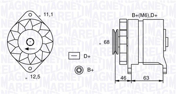 MAGNETI MARELLI kintamosios srovės generatorius 063321021010